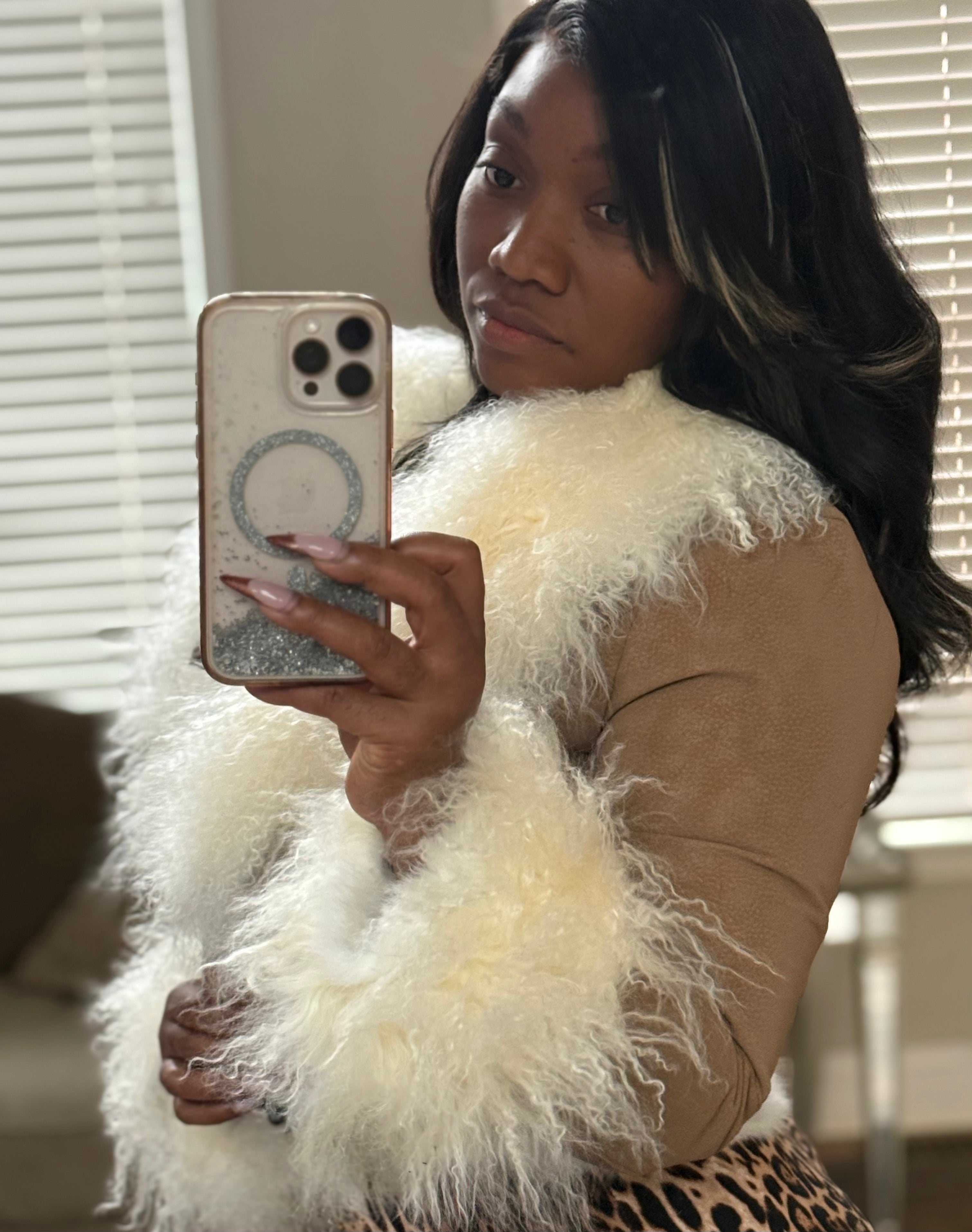 MONGOLIAN FUR CROP JACKET