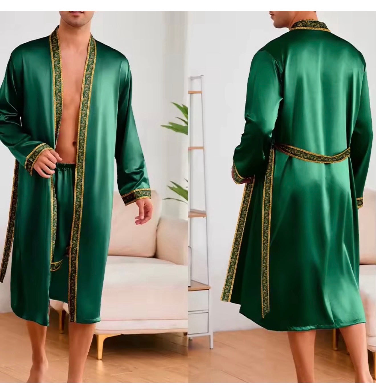 Trading Places Men's 2 Piece Robe & Shorts
