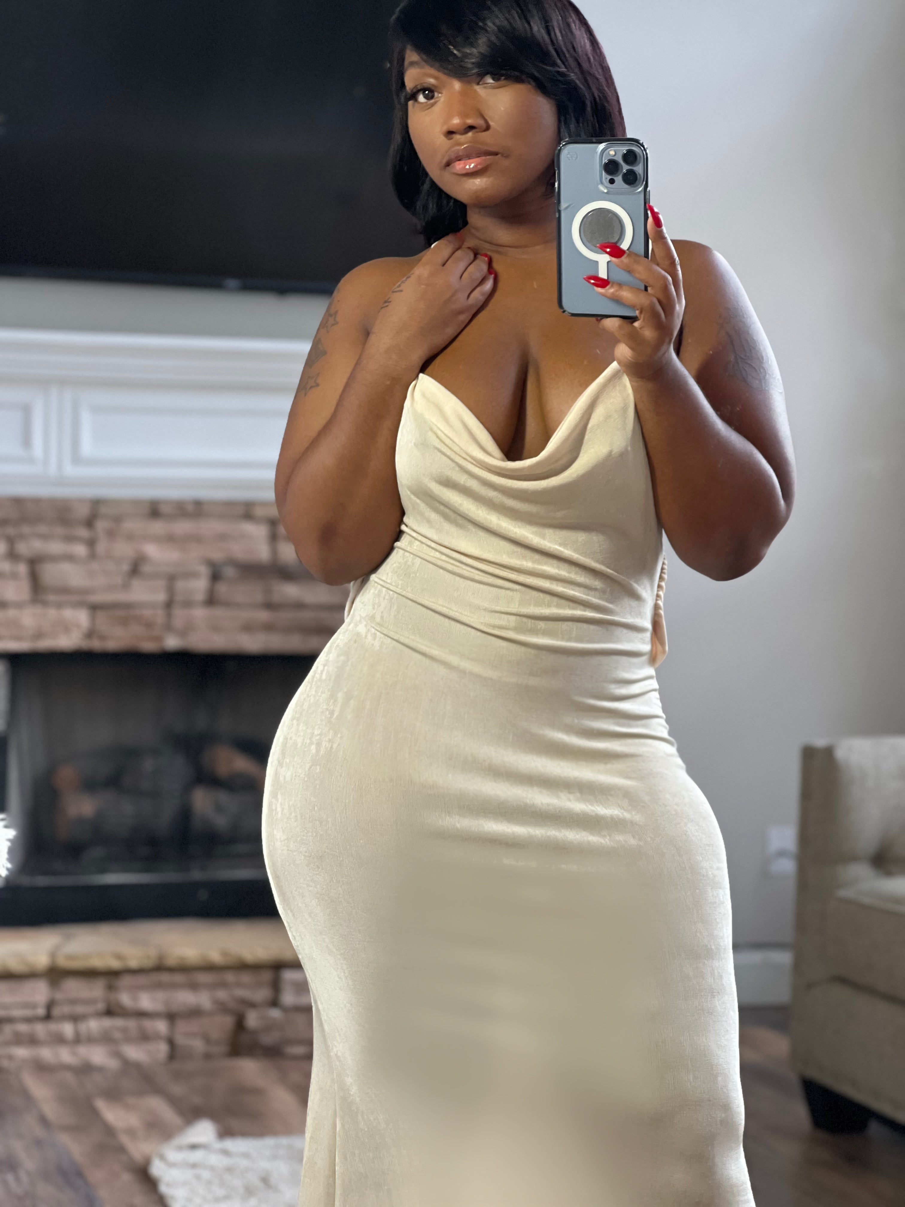 That's Bae Backless Draped Gown