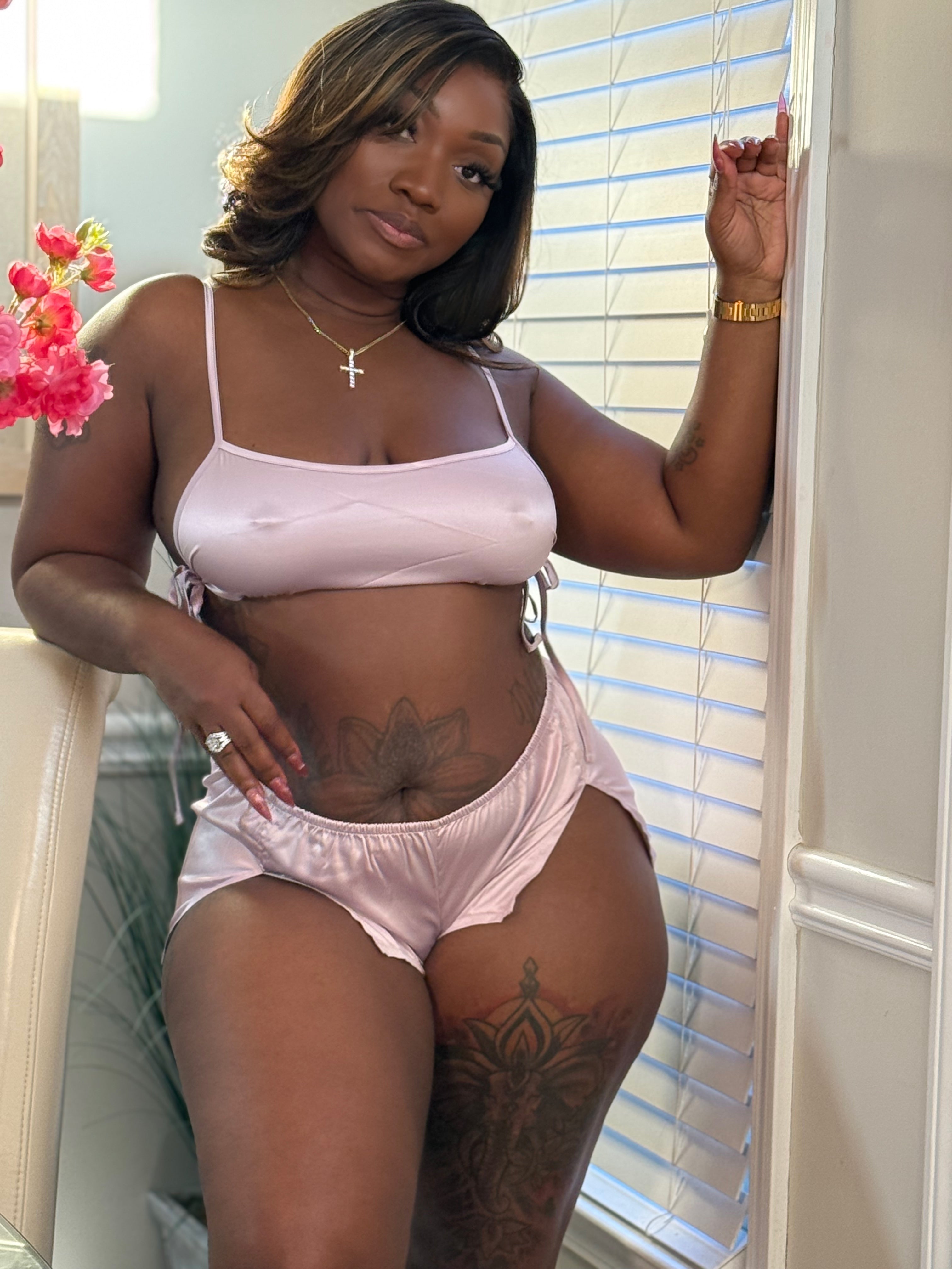 Satin Sleep Over Bralette and Shorts Set