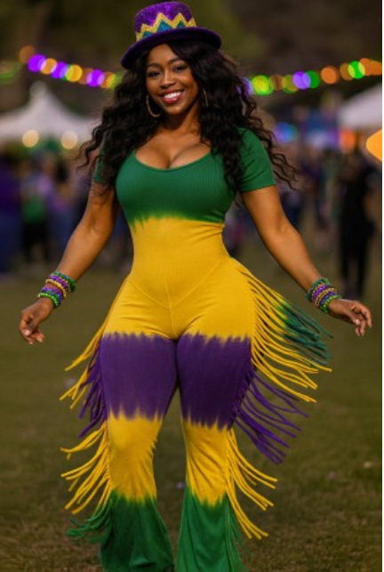 MARDI GRAS 2026 FRINGE JUMPSUIT