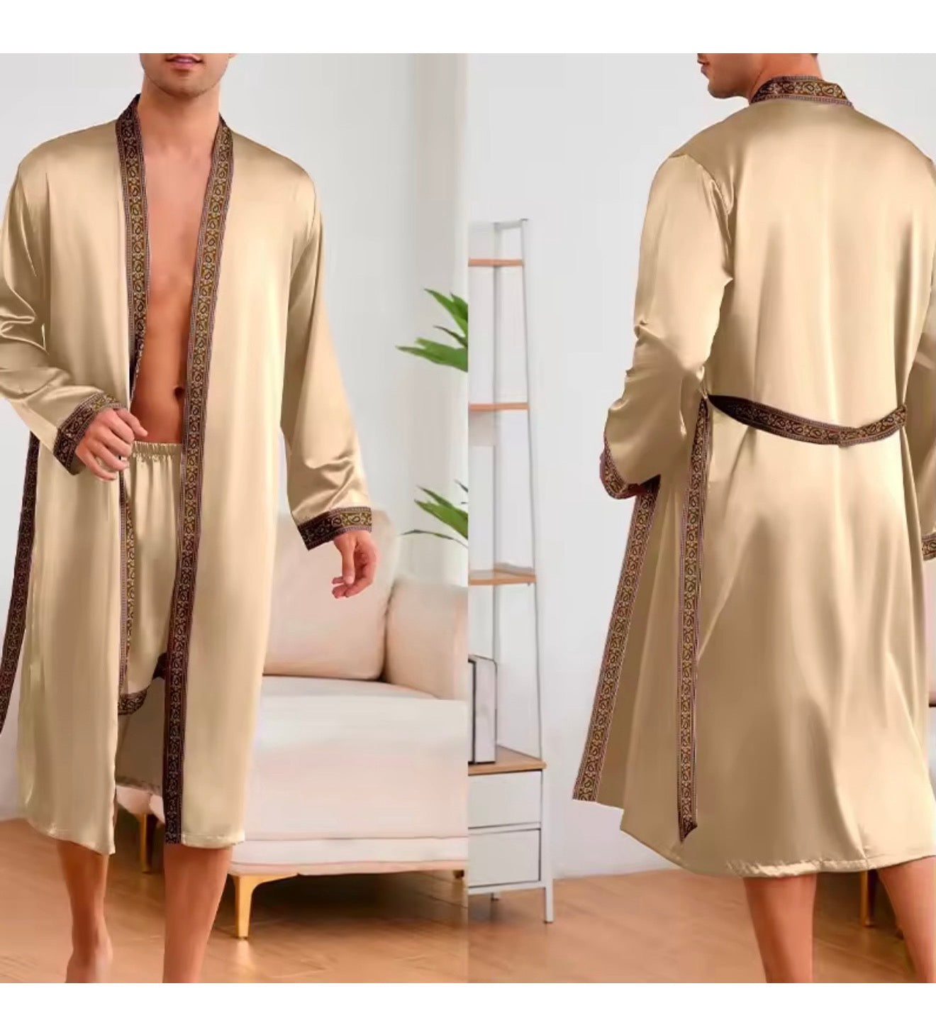 Trading Places Men's 2 Piece Robe & Shorts