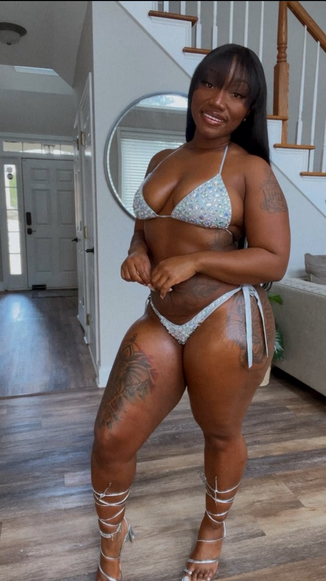 Sassy Crystal Embellished Bikini Set