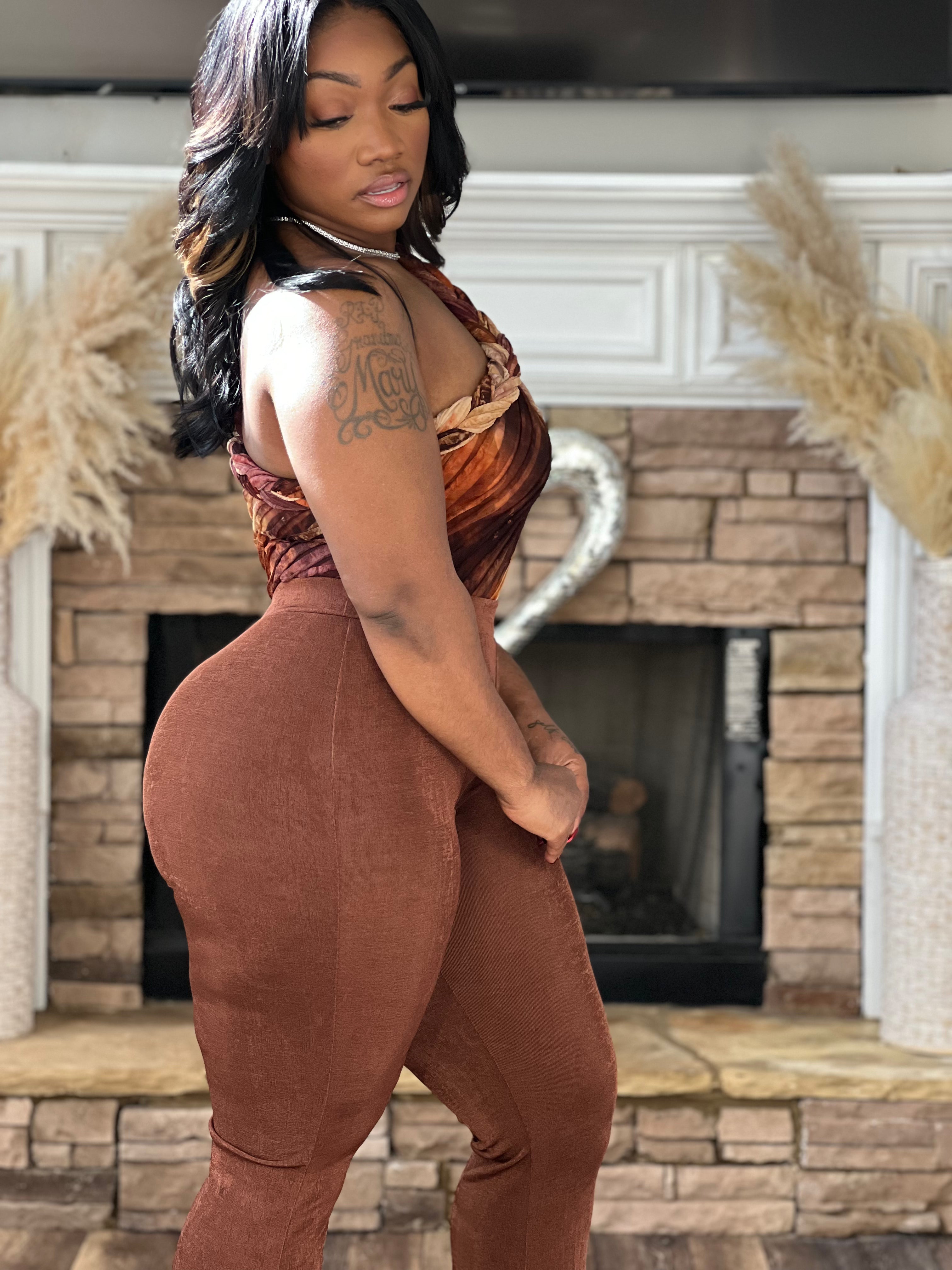 Pretty Brown Brown Bodysuit