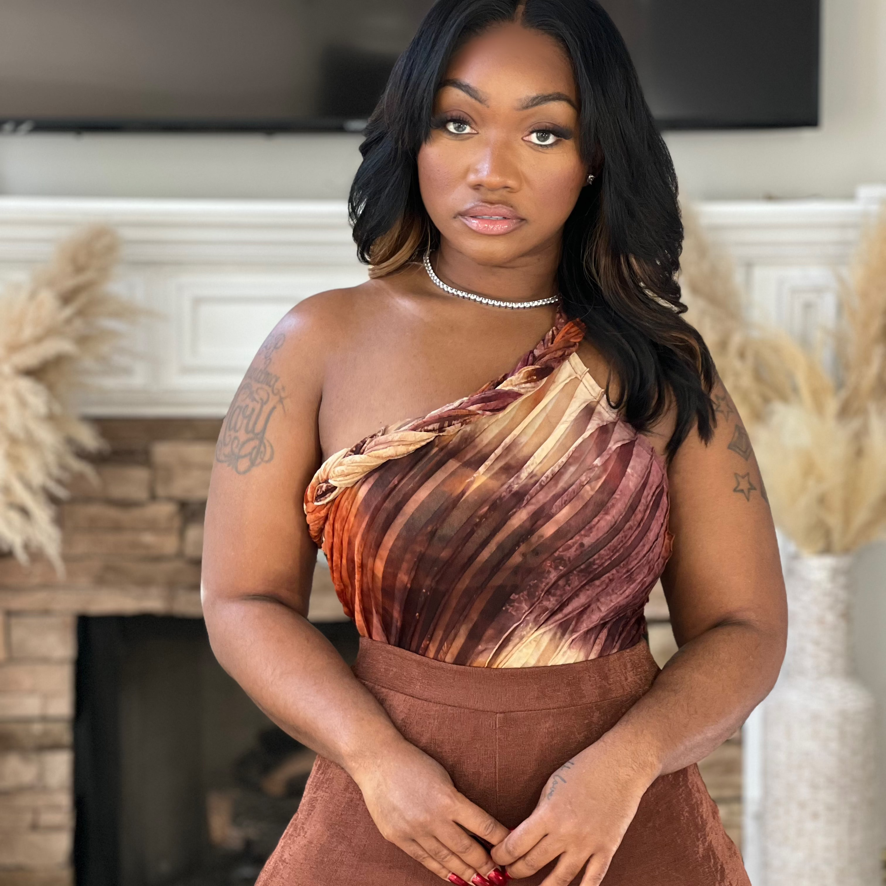 Pretty Brown Brown Bodysuit