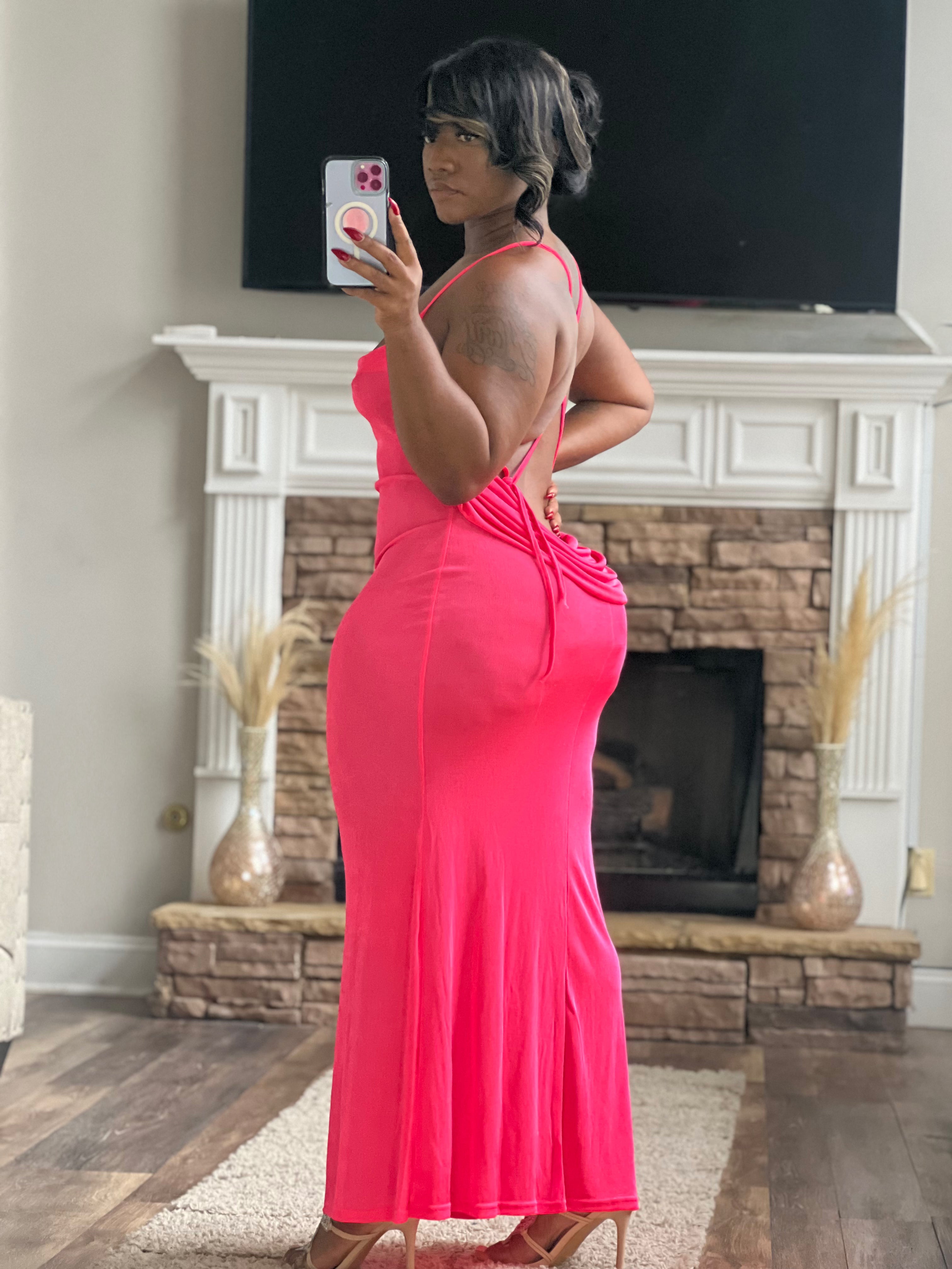 That's Bae Backless Draped Gown