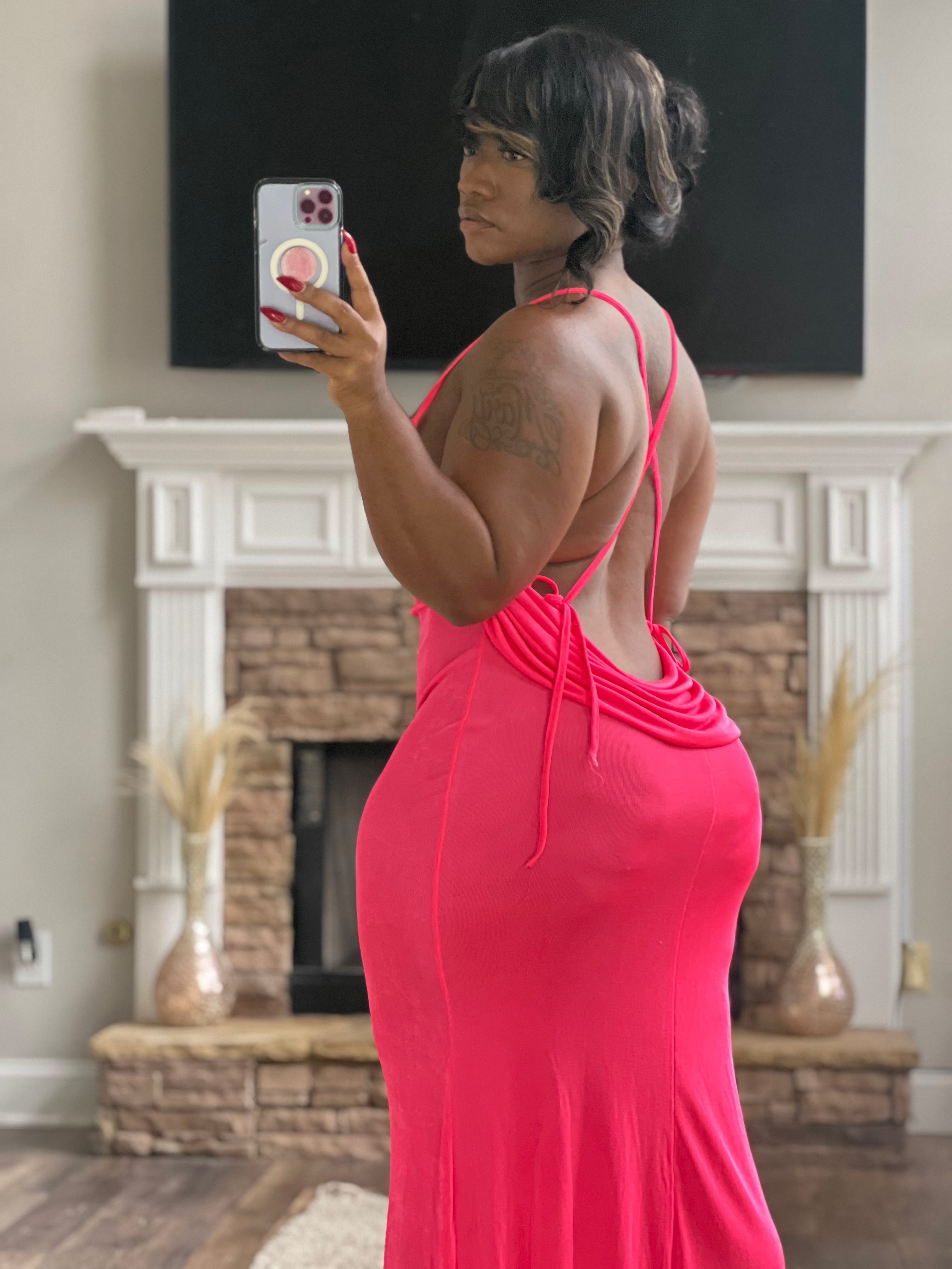 That's Bae Backless Draped Gown